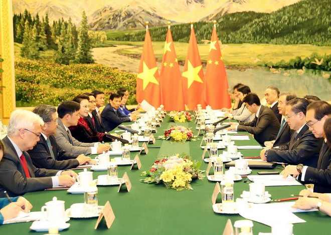 Chủ tịch Quốc hội làm việc với Chủ tịch Chính hiệp Trung Quốc ảnh 1