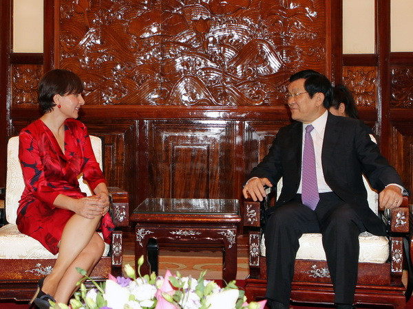 Chủ tịch nước Trương Tấn Sang tiếp các Đại sứ trình quốc thư ảnh 1