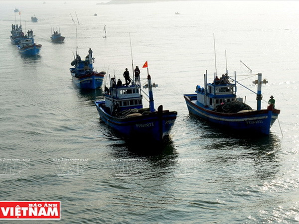Đội tàu câu cá ngừ đại dương của Phú Yên vươn xa bám biển, góp phần bảo vệ chủ quyền biển đảo của Tổ quốc. (Ảnh: Lê Minh) Phú Yên hội tụ nhiều tiềm năng về kinh tế biển và du lịch ảnh 1