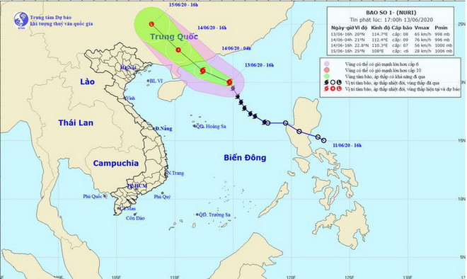 Trong 12 giờ tới, bão số 1 bão di chuyển hướng Tây Tây Bắc và mạnh lên ảnh 1