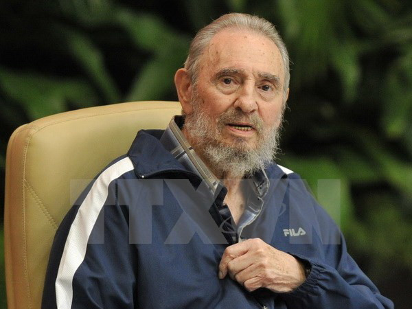 Lãnh tụ cách mạng Cuba Fidel Castro tại Đại hội Đảng Cộng sản Cuba ở Havana ngày 19/4 vừa qua. (Nguồn: AFP/TTXVN) 10 sự kiện thế giới nổi bật trong năm 2016 do TTXVN bình chọn ảnh 2