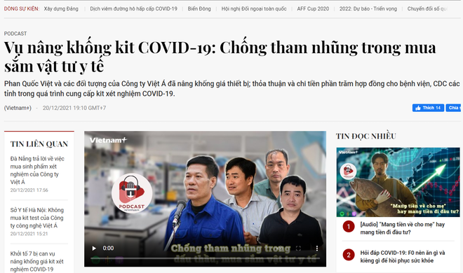 Báo VietnamPlus đang đẩy mạnh sản xuất nội dung podcast. (Ảnh chụp màn hình) Chuyển đổi số báo chí: Tạo nội lực để chuyển đổi số thành công ảnh 1