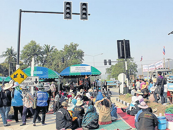 Nông dân Thái Lan biểu tình phản đối Chính phủ chậm trả tiền mua gạo. (Nguồn: Bangkok Post) Nông dân Thái có thể kiện chính phủ chậm trả tiền mua gạo ảnh 1