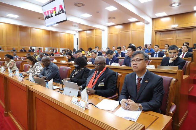 Hội thảo thu hút sự quan tâm, tham dự cộng đồng người Việt Nam tại Angola, Đảng viên Đảng MPLA và các học giả Angola. (Ảnh: Hồng Minh/TTXVN) ttxvn_2905_hcm Angola (2).jpg