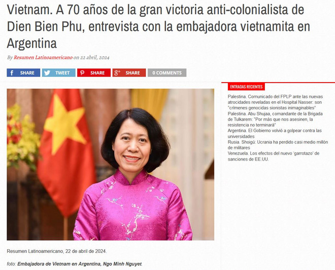 Bài viết đăng trên tờ Resumen Latinoamericano của Argentina. 2.JPG