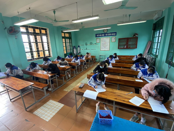 Học sinh Trường THCS Lê Quý Đôn trước khi nghỉ dịch. (Nguồn: tuyenquang.gov.vn) Đảm bảo các điều kiện phòng, chống dịch khi học sinh trở lại trường ảnh 1