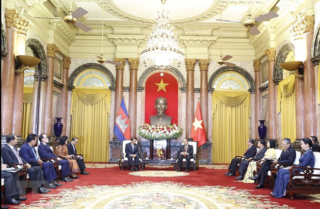 Chủ tịch nước Nguyễn Xuân Phúc tiếp Chủ tịch Thượng viện Campuchia ảnh 2