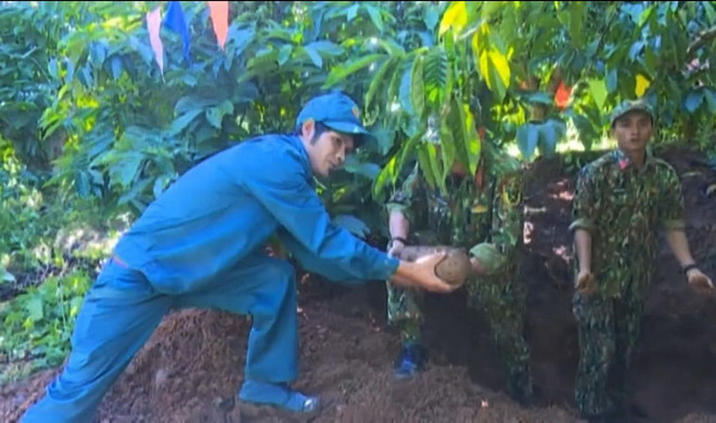 Đắk Lắk: Phát hiện, thu gom 180 quả đạn pháo trong rẫy càphê ảnh 1