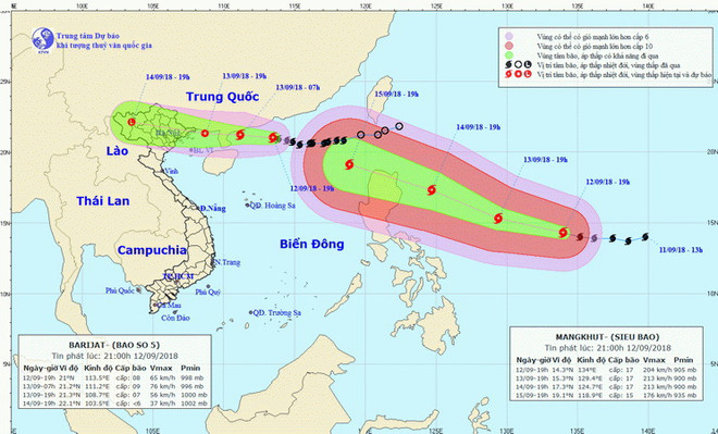 Ảnh hưởng bão, gần sáng và ngày 13/9 ở bắc Vịnh Bắc Bộ có mưa rào ảnh 1