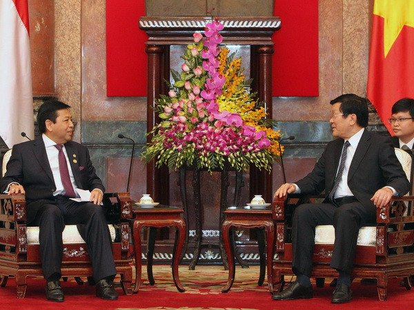 Chủ tịch nước Trương Tấn Sang tiếp Chủ tịch Hạ viện Indonesia ảnh 1