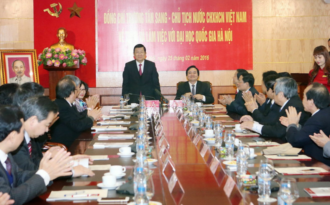 Chủ tịch nước thăm và làm việc tại Đại học Quốc gia Hà Nội ảnh 1