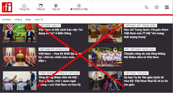 Những bài viết với nội dung xuyên tạc đường lối, chính sách ngoại giao của Việt Nam trên RFI. (Ảnh chụp màn hình) Những thanh âm lạc lõng ngược dòng chảy lớn của dân tộc ảnh 3