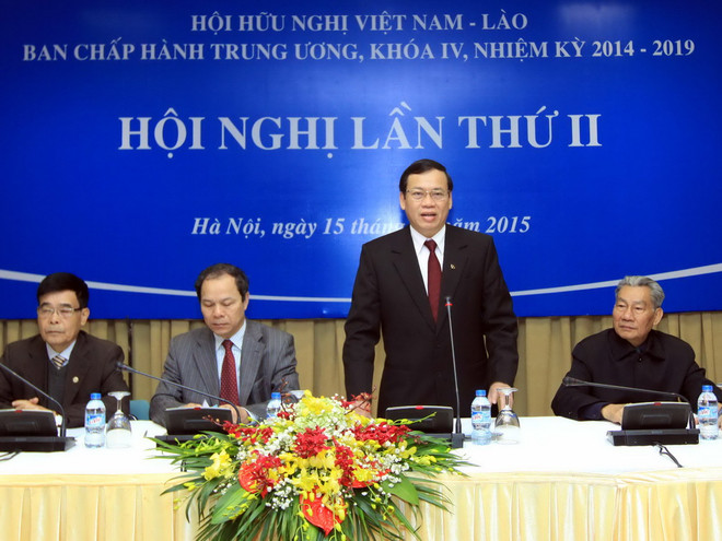 Ông Vũ Trọng Kim phát biểu tại hội nghị. (Ảnh: An Đăng/TTXVN) Hội hữu nghị Việt Nam-Lào tiếp tục đổi mới mọi mặt hoạt động ảnh 1