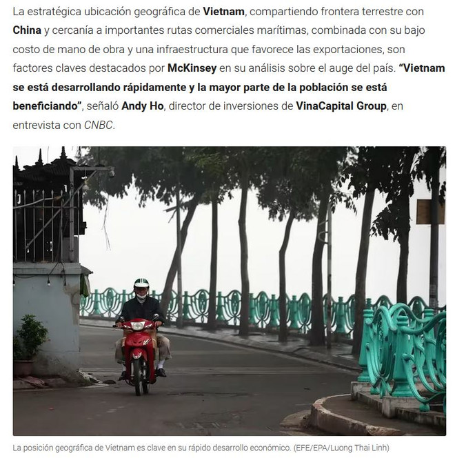 Hình ảnh trích xuất từ bài viết trên Infobae, một trong những tờ báo nổi tiếng ở Argentina. (Ảnh: Diệu Hương/TTXVN) info2.JPG