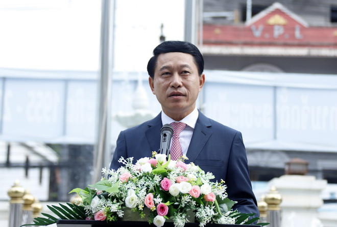 Lào tổ chức trang trọng Lễ thượng cờ kỷ niệm 56 năm thành lập ASEAN ảnh 1