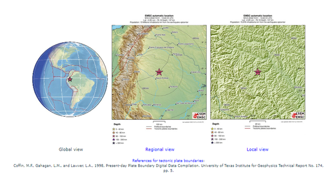 Động đất có độ lớn 5,5 tại khu vực biên giới Peru-Ecuador ảnh 1