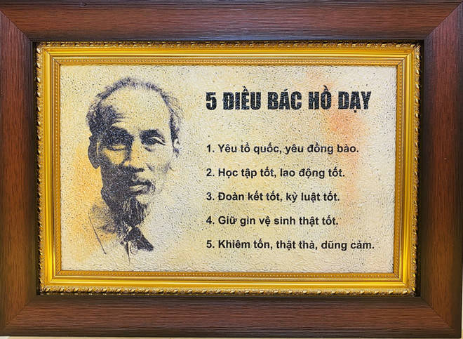 Độc đáo bộ tranh gạo “Bác Hồ kính yêu” của chàng trai Cần Thơ ảnh 3
