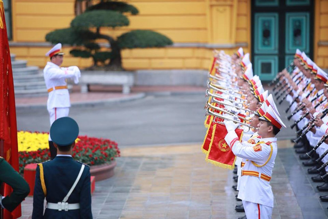 Cận cảnh lễ đón Tổng thống Hoa Kỳ Obama tại Phủ Chủ tịch ảnh 5