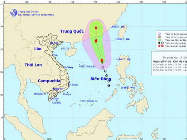 Bão Merbok cách quần đảo Hoàng Sa khoảng 440km về phía Đông ảnh 1