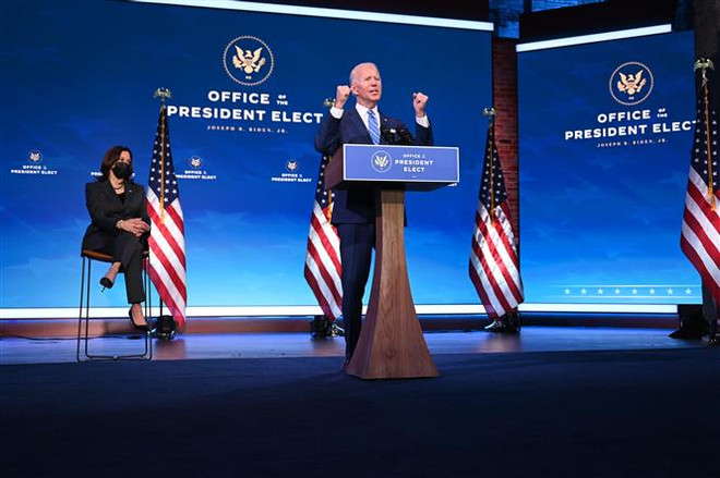 Tổng thống đắc cử ở Mỹ Joe Biden phát biểu tại thành phố Wilmington, bang Delaware, Mỹ. (Ảnh: AFP/TTXVN) Australia: Chính quyền của ông Biden cần thúc đẩy 'ngoại giao vắcxin' ảnh 1