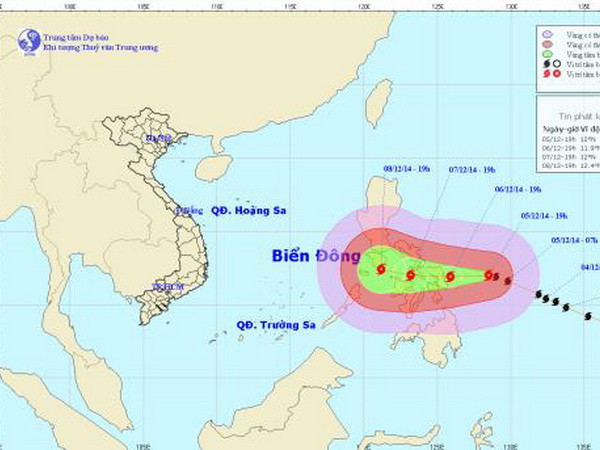Bão Hagupit cách đảo Xa ma khoảng 350km về phía Đông ảnh 1