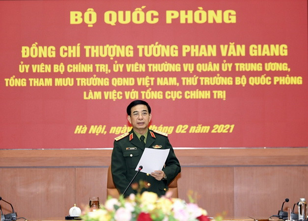 Lãnh đạo Bộ Quốc phòng làm việc với Tổng cục Chính trị ảnh 1