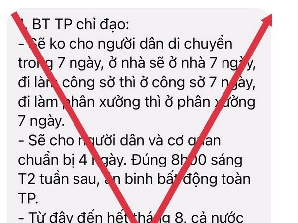 TP.HCM: Thông tin “không cho người dân di chuyển trong 7 ngày” là giả ảnh 1
