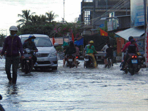 Triều cường tại TP.HCM vượt báo động 3 gây ngập nhiều vùng trũng thấp ảnh 1