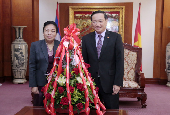 Lãnh đạo các bộ, ngành của Lào chúc mừng 75 năm Quốc khánh 2/9 ảnh 2