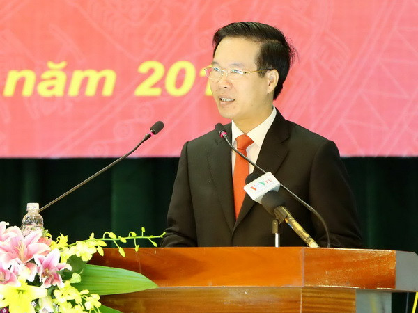 Trưởng Ban Tuyên giáo Trung ương Võ Văn Thưởng. (Ảnh: Phương Hoa/TTXVN) Ban Tuyên giáo Trung ương triển khai nhiệm vụ năm 2017 ảnh 1