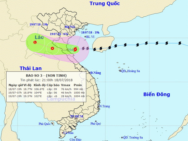 Bão số 3 đã vào vùng biển Thanh Hóa-Quảng Bình, mưa to còn đến 20/7 ảnh 1