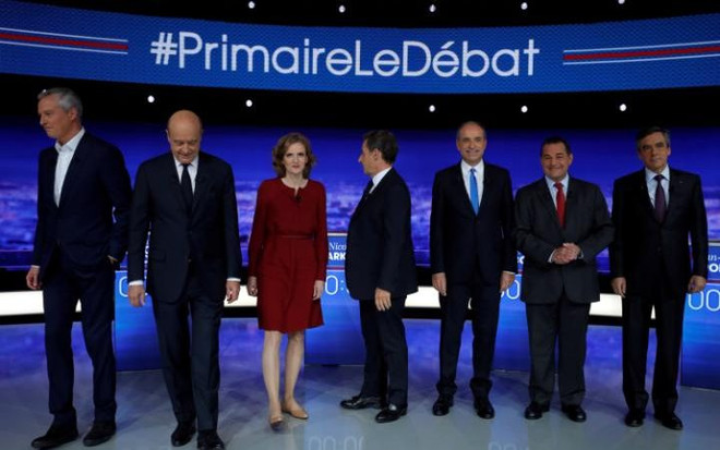 Pháp: Bảy ứng cử viên cánh hữu tranh luận lần hai trên truyền hình ảnh 1