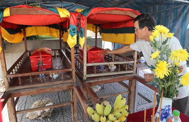 An táng 4 hài cốt liệt sỹ hy sinh trên chiến trường Quảng Trị ảnh 1