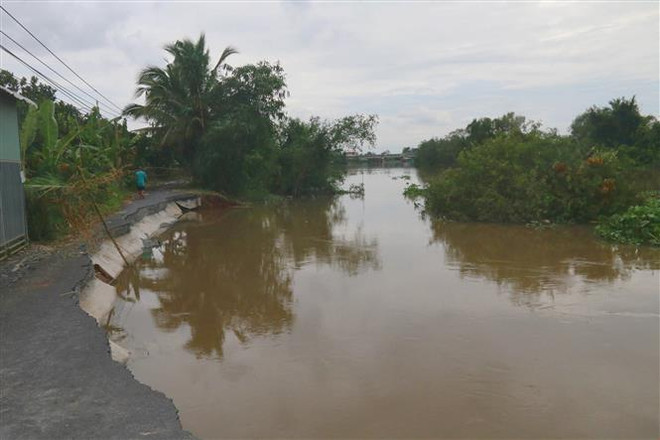 Tiền Giang: Bờ sông Ba Rày tiếp tục sạt lở nghiêm trọng ảnh 2