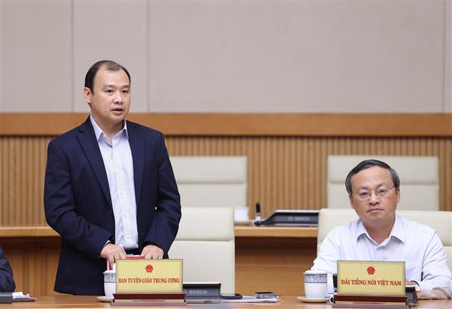 Phó Trưởng Ban Tuyên giáo Trung ương Lê Hải Bình phát biểu. (Ảnh: Dương Giang/TTXVN) Thủ tướng: Truyền thông để dân biết, dân hiểu, dân tin, dân thụ hưởng ảnh 3