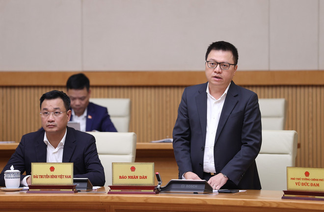 Tổng Biên tập Báo Nhân Dân Lê Quốc Minh phát biểu tại hội nghị. (Ảnh: Dương Giang/TTXVN) Thủ tướng: Truyền thông để dân biết, dân hiểu, dân tin, dân thụ hưởng ảnh 2