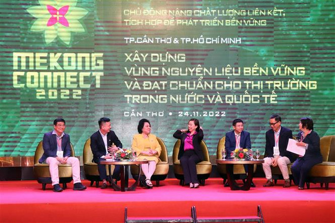 Tọa đàm về Xây dựng vùng nguyên liệu bền vững và đạt chuẩn quốc tế. (Ảnh: Trung Kiên/TTXVN) Xây dựng vùng nguyên liệu bền vững và đạt chuẩn quốc tế ảnh 1
