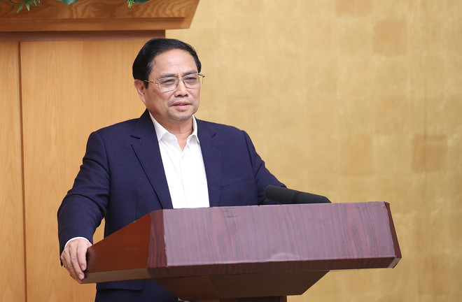 Thủ tướng Phạm Minh Chính phát biểu kết luận. (Ảnh: Dương Giang/TTXVN) Thủ tướng: Truyền thông để dân biết, dân hiểu, dân tin, dân thụ hưởng ảnh 1
