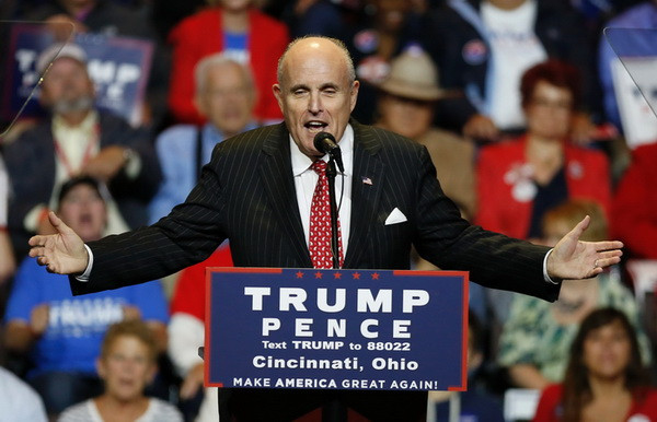 Cựu Thị trưởng New York Rudy Giuliani. (Nguồn: AFP/TTXVN) Hé lộ nhân vật là ứng viên hàng đầu cho vị trí Ngoại trưởng Mỹ ảnh 1