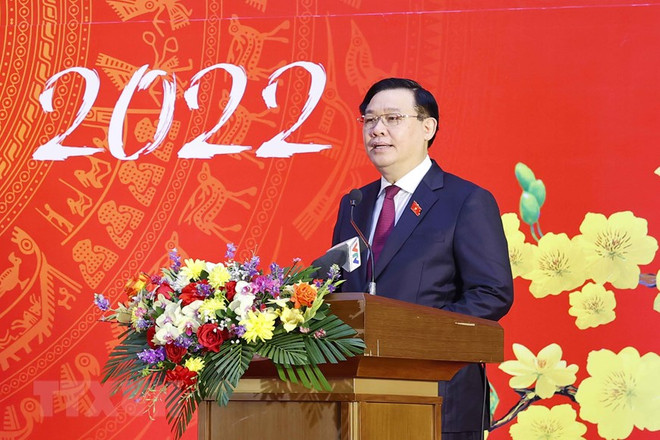 Chủ tịch Quốc hội gặp mặt đầu Xuân Nhâm Dần 2022 ở Văn phòng Quốc hội ảnh 1