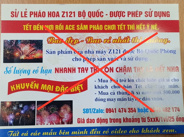 Mua bán pháo hoa ngoài cửa hàng của Z121 và GAET là vi phạm pháp luật ảnh 1