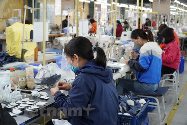 Sản xuất da giày xuất khẩu. (Ảnh: Đức Duy/Vietnam+) Hài hòa chính sách để đảm bảo mở cửa nền kinh tế và phòng dịch ảnh 1