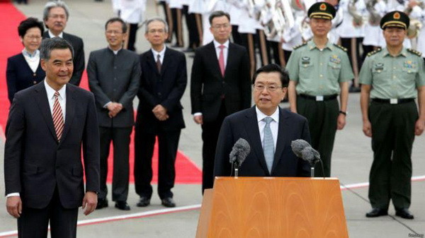 Ủy viên trưởng Nhân đại Trung Quốc Trương Đức Giang thị sát Hong Kong ảnh 1