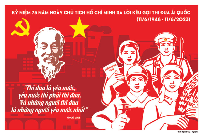 Giới thiệu bộ tranh cổ động nhân 75 năm Bác Hồ kêu gọi thi đua ái quốc ảnh 1