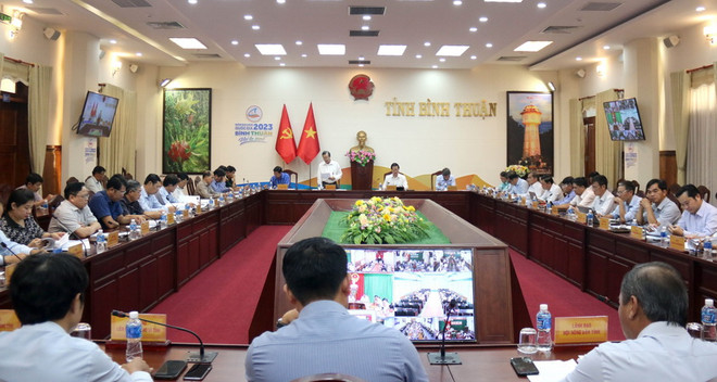 Quang cảnh cuộc họp. (Ảnh: Nguyễn Thanh/TTXVN) Cơ hội lớn để Bình Thuận trở thành điểm sáng trong phát triển du lịch ảnh 1