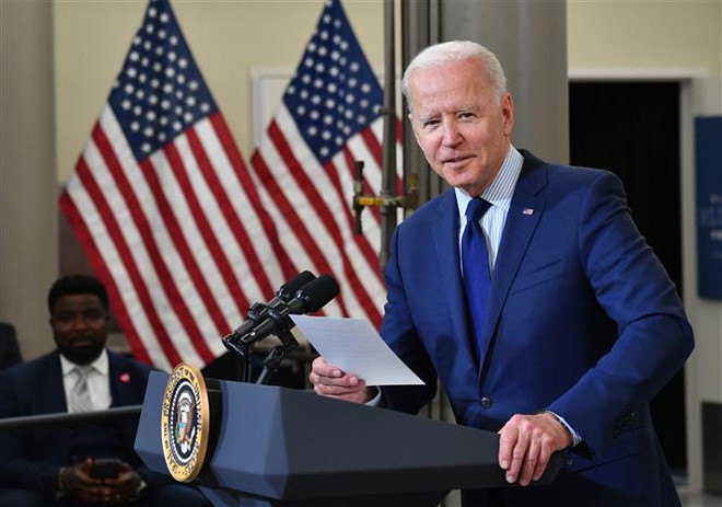 Tổng thống Mỹ Joe Biden. (Ảnh: AFP/TTXVN) Tổng thống Mỹ Joe Biden tăng ngân sách cho quân đội ảnh 1