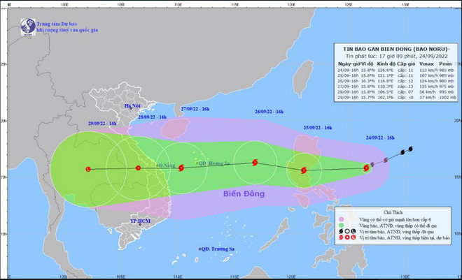 Bão Noru gây sóng lớn, biển động mạnh ở khu vực Bắc và giữa Biển Đông ảnh 1