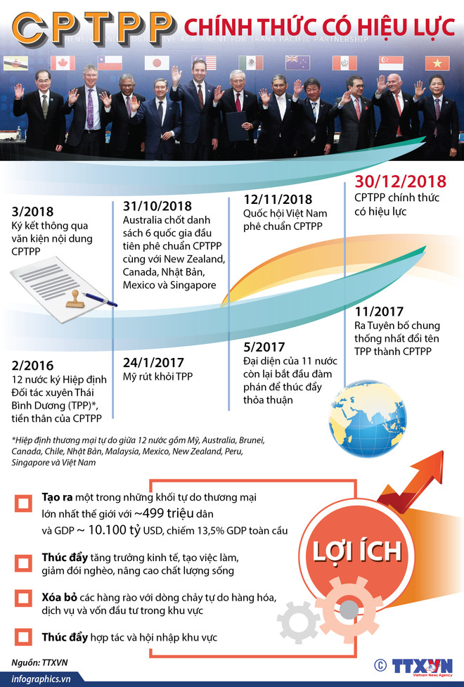 [Infographics] Hiệp định CPTPP chính thức có hiệu lực từ hôm nay ảnh 1