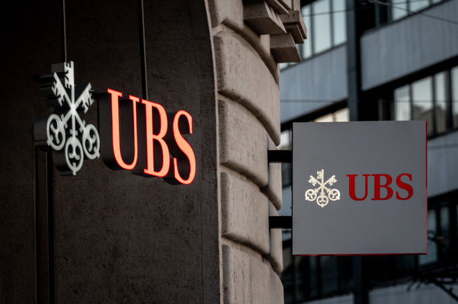 Biểu tượng Ngân hàng UBS tại Basel, Thụy Sĩ. (Ảnh: AFP/TTXVN) ttxvn_2903_UBS.jpg