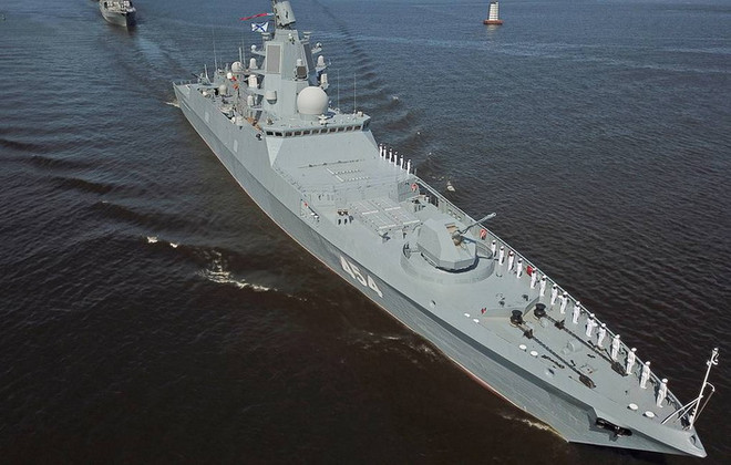 Tàu Đô đốc Gorshkov. (Nguồn: tass) Nga lần đầu tiên phóng thử tên lửa siêu thanh Tsirkon từ tàu chiến ảnh 1